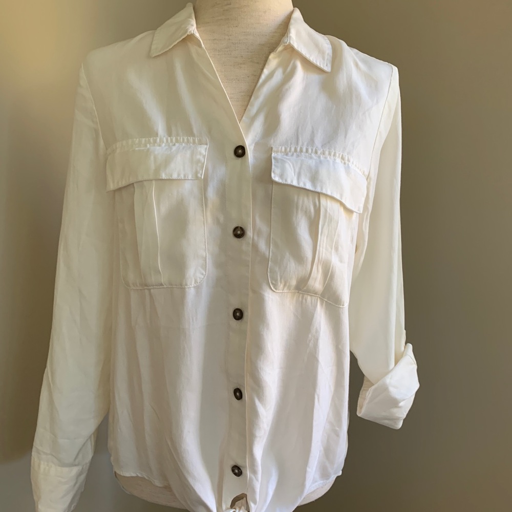 ONLY Cloud Dancer Cream Long Sleeve Top, Sz 36